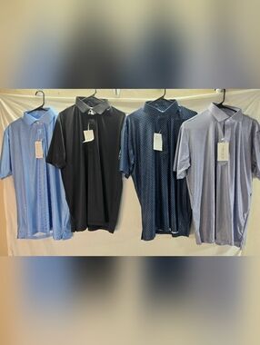 Lot of 4 Collars & Co Men's Large Relaxed Polo Shirts Featherweight NWT & NWOT